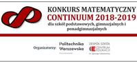 Konkurs Matematyczny "Continuum 2018-2019"