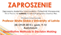 Wykłady w ramach programu Erasmus Plus Wykłady w ramach programu Erasmus Plus
