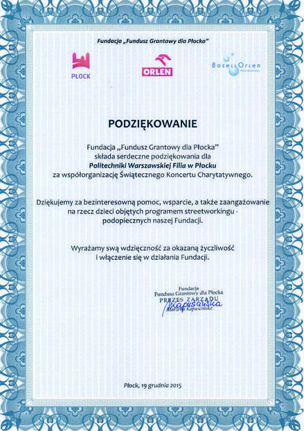 Koncert Charytatywny Podziękowanie