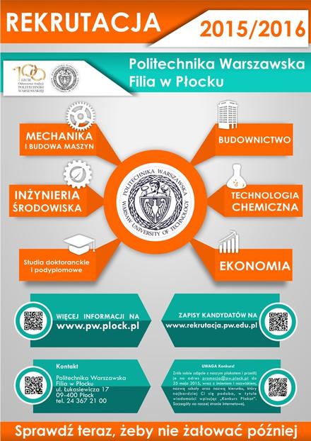 Politechnika Warszawska Filia w Płocku Rekrutacja 20151