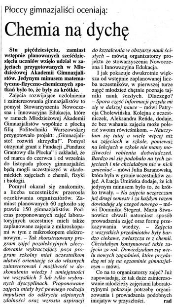 Tygodnik Płocki Chemia na dychę